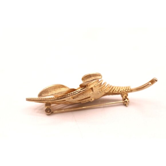 Coro Horn of Plenty Pin Brooch Cornucopia Pegasus Coll MCM Retro Gold Tone Vtg - Picture 5 of 10